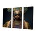 House of Hampton® African American Woman Funky Sunglasses Traditional Clothes II - 3 Piece Print on Canvas in White | 20 H x 36 W x 1 D in | Wayfair