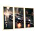 Latitude Run® Red Italian Lambo Sports Car Racing in Urban Setting III - 3 Piece Print on Canvas in White | 20 H x 36 W x 1 D in | Wayfair