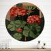 Red Barrel Studio® Blossoming Geranium in Retro Colors III - Floral Wall Art - Natural Pine in Brown/Green/Red | 16 H x 16 W x 1 D in | Wayfair