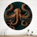 Dovecove Majestic Otherworldly Octopus - Animal Octopus Wood Wall Art - Natural Pine Wood in Blue/Brown | 29 H x 29 W x 1 D in | Wayfair