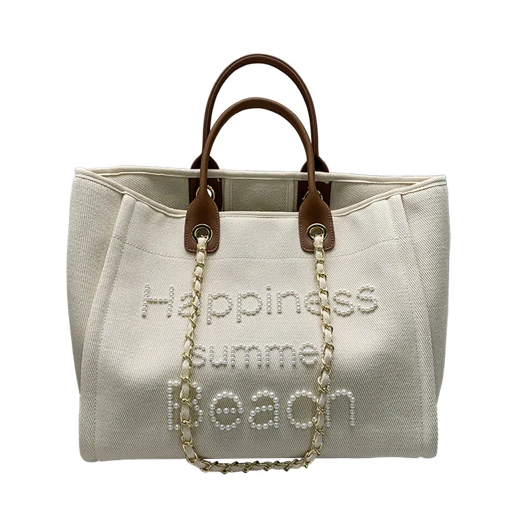 Grand sac à main en toile pour femme, fourre-tout en cuir véritable, grands sacs initiés, sac de messager pour femme, sac à provisions, nouvelle mode