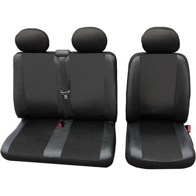 Auto Sitzbezüge universal Größe, 1+2 Sitzbezug Schonbezüge aus Kunstleder schwarz - Woltu