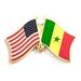 Pack of 50 Senegal & US Crossed Double Flag Lapel Pins Senegalese & American Friendship Pin Badge