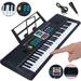 Nyidpsz Electronic Keyboard Piano 61-Key Portable Electronic Piano Keyboard with Recording USB cable Mic Black(Piano without Music Stand)