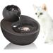 Walbest Lotus Cat Water Fountain Automatic Ceramic Drinking Fountain for Pets 8.1 x 6.6 x 5.4 Water Capacity (Black)