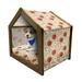 Fruits Pet House Fresh Fruit Slices ed Backdrop Pie Ingredients Vegetarian Way of Life Outdoor & Indoor Portable Dog Kennel with Pillow and Cover 5 Sizes Cream Red Beige by Ambesonne