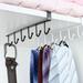 Yesbay Iron Wardrobe 6 Hooks Clothes Gadget Hanger Storage Rack Kitchen Organizer Shelf Black