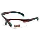 Global Vision Trigger Safety Sunglasses Red Frame Clear Lenses ANSI Z87.1+