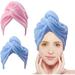 Microfiber Hair Towel Wrap 2Pack Magic Absorbent Hair Towel Wrap for Women Anti-Frizz Curly Hair Towel