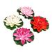 Tinksky 4PCS 17CM Simulation Floating Water Lily Plastic Lotus Flower Pond Fish Tank Decor Ornaments (White + Orange + Red + Pink)