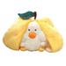 Taize Duck Plush Toy Adorable Appearance Zipper Design Extra Soft Fully Filled Vivid Expressions PP Cotton 2-in-1 Reversible Heart Duck Plush Toy Cushion for Kids