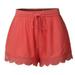 Finelylove Womens Shorts Casual Women S Bike Shorts Shorts High Waist Rise Solid Pink XL