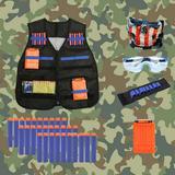 OUTDERZY Kids Tactical Vest Kit Nerf Guns N-Strike Elite Accessories Nerf Vest with Refill Darts Mask Glasses Dart Pouches Wrist Band for Kids Boys Girls