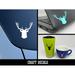 Deer Stag Head Solid Craft Vinyl Indoor Outdoor Decal Sticker - Aqua - 3 Inch (Longest Side)