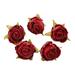 Farfi 5Pcs Fabric Rose Heads Vintage Colors DIY Decoration Handcraft Simulation Flower Indoor Landscape Ornaments Wedding Party Decoration (Red)