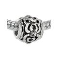 Pacific Charms Silver Plated Crystal Bead - Antiqued Rose with Crystal