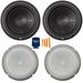 Rockford Fosgate 2 P1S2-12 Punch P1 12 2-Ohm Subwoofers and 2 P1G-12 Stamped Grille Insert