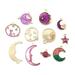 Assorted Enamel Charms for Jewelry Making Moon Star Astronaut Pendant Charm for Bangle Bracelet(Purple)