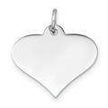 Beautiful 14k White Gold Plain .011 Gauge Engraveable Heart Disc Charm
