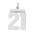 Sterling Silver Sterling/Silver Rhodium-Plated Polished Number 21 Charm (21 X 16) Made In United States qms21