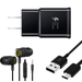 OEM EP-TA20JBEUGUS 15W Adaptive Fast Wall Charger for Sony Xperia XZ Premium Includes Fast Charging 6FT USB Type C Charging Cable and 3.5mm Earphone with Mic â€“ 3 Items Bundle - Black