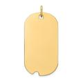 14k Plain .013 Gauge Engravable Dog Tag w/Notch Disc Charm in 14k Yellow Gold