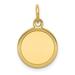 14k Plain .013 Gauge Engravable Round Disc Charm in 14k Yellow Gold