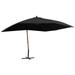 Hanging Parasol with Wooden Pole 157.5 x118.1 Black