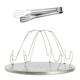 HLONK Tray 4 Slice Porous Foldable Stainless Steel Portable Cookware Rack Bread for Traveling Outdoor Party Room Cooker BBQ -with Stainless Steel Anti-Scald Bread Steak Clip