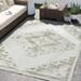 Abani Dusk Collection Beige Brown 4 x 6 Medallion Indoor/Outdoor Rug