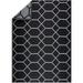 Playa Rug Miami Lightweight Reversible Recycled Plastic Outdoor Floor Mat/Rug Black&Gray 5 x7 5 x 8