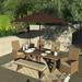 Havenside Home Okaloosa 9ft Deluxe Crank Lift Sunbrella fabric Bronze Patio Umbrella by Base Not Included Bay Brown