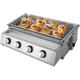 TFCFL Stainless Steel Barbecue Grill 4Burners Gas Roaster Portable BBQ Grill Outdoor