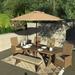 Havenside Home Okaloosa 9ft Deluxe Crank Lift Sunbrella fabric Bronze Patio Umbrella by Base Not Included Antique Beige