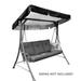 Rinhoo Swing Chair Canopy Waterproof Oxford Cloth Top Cover Outdoor Swing Sunshade Rain Cover Black 164x114x15cm