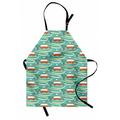 Happy Camper Apron Pattern of Sun Palms and Van on Road Summer Travel Holiday Theme Unisex Kitchen Bib with Adjustable Neck for Cooking Gardening Adult Size Seafoam and Multicolor by Ambesonne