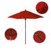 Havenside Home Port Lavaca 7.5ft Round Sunbrella Wooden Patio Umbrella by Base Not Included Jockey Red