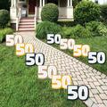 Big Dot of Happiness Cheers and Beers to 50 Years - Fifty Shaped Lawn Decorations - Outdoor 50th Birthday Party Yard Decorations - 10 Piece