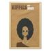 1970s Wall Art with Frame Woman with Afro Hairstyle and Hippies are Back Words Earth Tones Printed Fabric Poster for Bathroom Living Room Dorms 23 x 35 Pale Coffee Black by Ambesonne