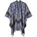 PIKADINGNIS Women Plaid Shawl Wrap Poncho Double Side Split Large Shawl Scarf Winter Warm Fashion Shawl Blanket