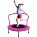 Fitness Trampoline for Kids Foldable Mini Trampoline with Adjustable Foam Handle Workout Indoor Outdoor Home Use Max Load 330 Lbs