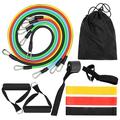 Suzicca 14pcs Resistance Bands Set Workout Fitness Exercise Tube Bands Jump Rope Door Anchor Ankle Straps Cushioned Handles 8-Shaped Resistance Band with Carry Bags for Home Gym Travel