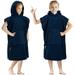 SUN CUBE Kids Changing Robe Surf Poncho Kids Beach Towels Hooded Towel For Toddler Bath Pool Microfiber Quick Dry Wearable Towel Poncho with Hood Swim Towel for Boys Girls 3-8 Years Navy Blue