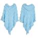 EUBUY Women Winter Large Shawl Solid Color Hooded Cloak Wraps Shawl Poncho Scarf Women Cape with Tassel Light Blue