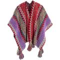 PIKADINGNIS Ethnic Wrap Shawl Poncho Cape for Women Knit Oversized Open Front Pashmina with Tassels Cold Weather 2022