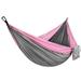 Camping Hammock Double & Single Portable Hammocks Great for Hiking Backpacking Hunting Outdoor Beach Campingï¼ŒLight pink bouncing light gray