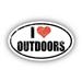 I Love Outdoors I Heart Euro Oval Sticker Vinyl 3M Decal 3 In x 5 In