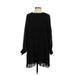 Zara Casual Dress - Shift Crew Neck Long sleeves: Black Print Dresses - Women's Size X-Small