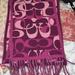 Coach Accessories | Coach Merino Wool Purple Scarf Fringe Ends 72” X 10” | Color: Pink/Purple | Size: Os