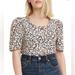 Levi's Tops | Levi's Louise Smocked Crop Top In Vanessa Floral Obsidian - Size S | Color: Black/Pink | Size: S